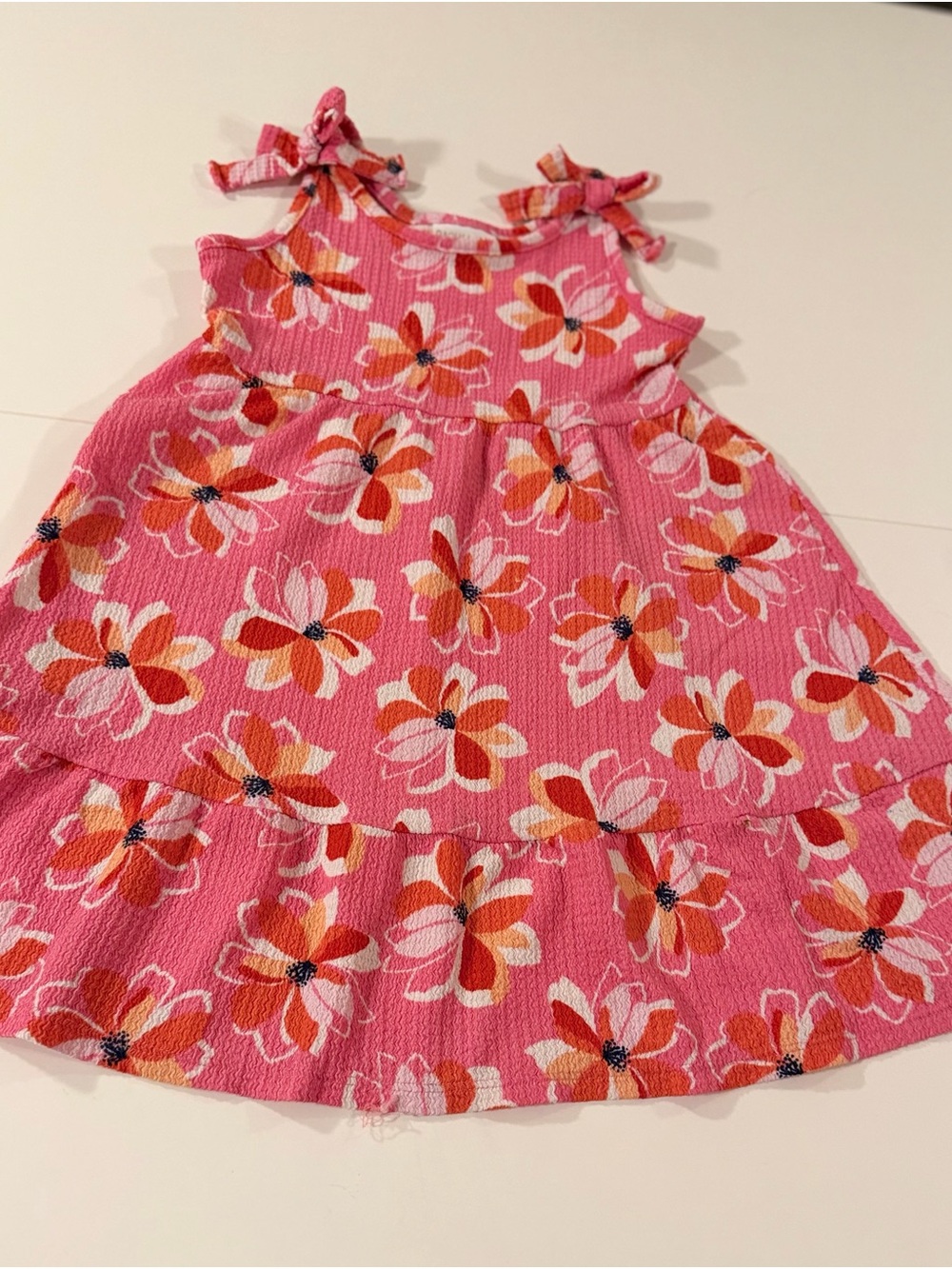 Rachel Zoe Pink & Orange Floral Tie-Shoulder look Tiered Dress